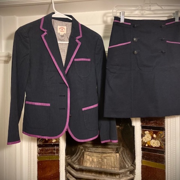 Brooks Brothers Navy & Purple Suit Skirt, Size 0 - Picture 3 of 3